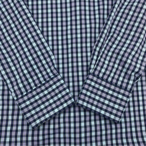 Peter Millar Men’s Shirt Plaid Luxury Lightweight Nylon Blend Long Sleeve XL - Picture 5 of 6